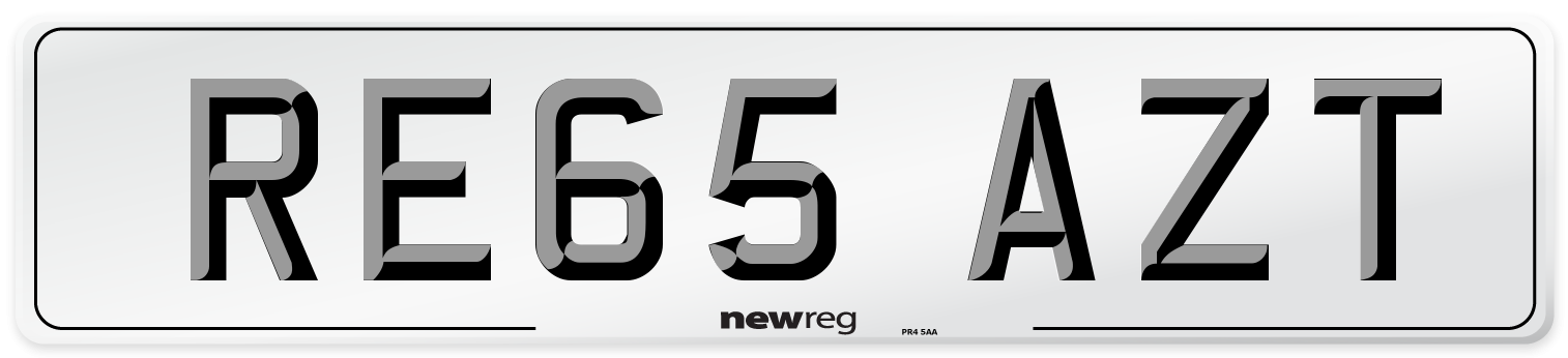 RE65 AZT Number Plate from New Reg